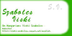 szabolcs viski business card